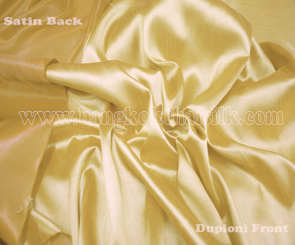 Heavy Silky Dupioni with Satin Back Fabric - Gold