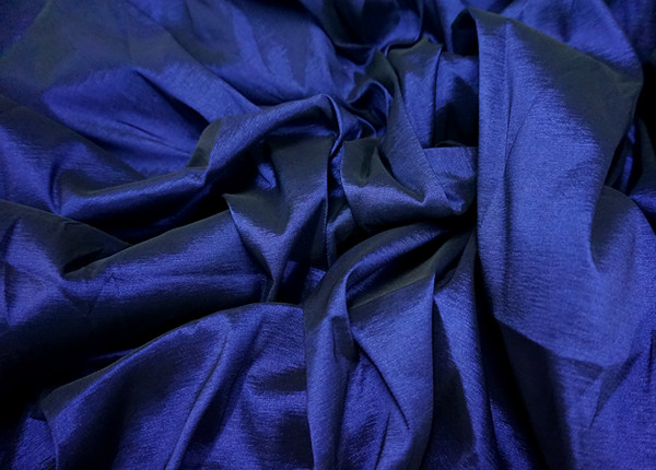 4-Way Stretch Taffeta Faux Silk Fabric - Midnight Blue
