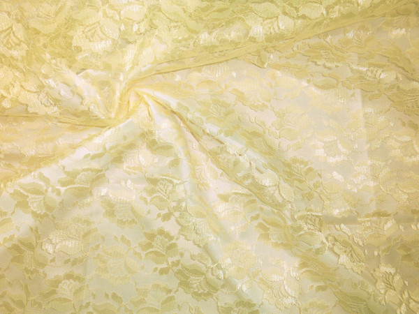 Freesia Flower Net Mesh Fabric - Yellow Canary