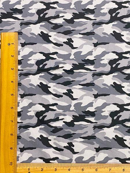 Army Camouflage Print 100% COTTON 44"W Fabric Material - Gray