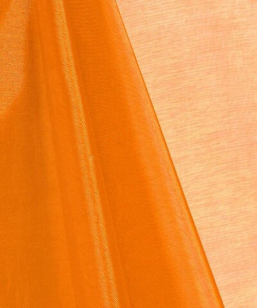 Sheer Mirror Organza See Through Fabric - Orange