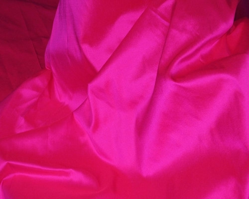 Hot Pink Shot Red - 100% Authentic Silk Fabric - Bangkok Thai Silk