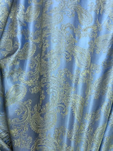 Paisley Jacquard Viscose Fabric 60"W - Blue Shot Gold