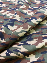 Army Camouflage Print 100% COTTON 44"W Fabric Material - Green Brown