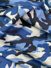 Army Camouflage Print 100% COTTON 44"W Fabric Material - Royal Blue