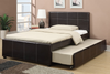 Twin bed w/ Trundle in Espresso Leather