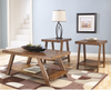 3pc Traditional Coffee Table Set in Burnished Brown "Bradley"