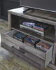 Rustic LG TV Stand w/Fireplace Option in Weathered Gray Pine "Derekson"