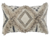 Diamond Patterned Throw Pillow in Natural Cotton Wool "Liviah"