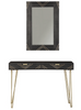 Contemporary Console Table w/ Matching Mirror in Black and Gold "Coramont"