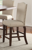 Counter Height Dining Chairs in Walnut/Beige Set of 2