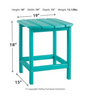 Rectangular End Table in Turquoise