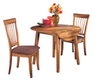 Casual Round Drop Leaf Dining Table in Rustic Brown "Berringer"