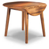 Casual Round Drop Leaf Dining Table in Rustic Brown "Berringer"