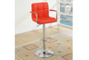 White Tufted Cubed Bar Stool W/Arms
