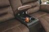 Contemporary Reclining Loveseat w/ Console in Chestnut "Earhart"