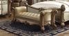 4pc Victorian Bedroom Set in Bone & Patina Gold "Vendome"