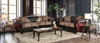 Traditional Sofa in Burgundy/Dark Brown "Quirino"