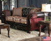 Traditional Sofa in Burgundy/Dark Brown "Quirino"