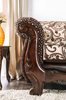 Traditional Love Seat in Light Brown/Dark Brown "Quirino"