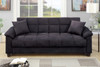 Adjustable Sofa Bed Futon w/Flip-Up Compartment in Chocolate Microfiber