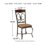 Traditional Side Chair in a Brown and Dark Bronze Finish "Glambrey" 4/CN
