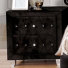 Padded Flannelette Eastern King Bed Frame in Black "Alzire"