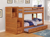 Wooden Twin/Twin Bunk Bed in Amber Wash "Wrangler Hill"