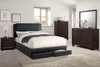 California King Bed Frame in Black Bonded Leather