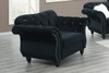 Loveseat in Black Velvet "Jasmine"