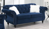 Loveseat in Indigo Velvet "Jasmine"