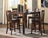 5pc Casual Counter Height Dining Set In Brown "Bennox"