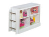 Twin Loft Bed/Drawer Storage/Bin Storage /Bookcase with Ladder in White "Lulu"