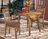 3pc Casual Round Drop Leaf Dining Table Set in Rustic Brown "Berringer"