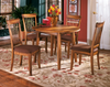 3pc Casual Round Drop Leaf Dining Table Set in Rustic Brown "Berringer"