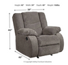 Contemporary Recliner in Gray Chenille "Tulen"