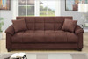 Adjustable Sofa Bed Futon w/Flip-Up Compartment in Ebony Microfiber