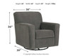 Swivel Accent Chair in Charcoal "Alcona"