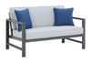 Loveseat & Table in Grey "Fynnegan"