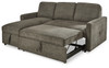 2pc Sectional with Pop Up Sleeper Bed in Charcoal "Kerle"