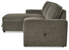 2pc Sectional with Pop Up Sleeper Bed in Charcoal "Kerle"