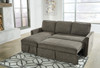2pc Sectional with Pop Up Sleeper Bed in Charcoal "Kerle"