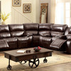 3pc Reclining Sectional in Brown Top Grain Leather "RUTH'