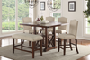 6pc Dining Set with Butterfly Leaf in Walnut/Beige