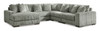 3pc Sectional in Fog "Lindyn" (2 Colors)