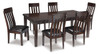 5pc Dining Set W/ Extension in Dark Brown "Haddigan"
