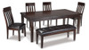 7pc Dining Set W/ Extension in Dark Brown "Haddigan"