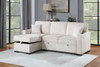 2pc Reversible Convertible Sectional in Beige Corduroy