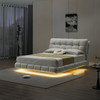 Queen Platform Bed in Sherpa White