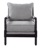 Transitional Accent Chair in Grey Linen